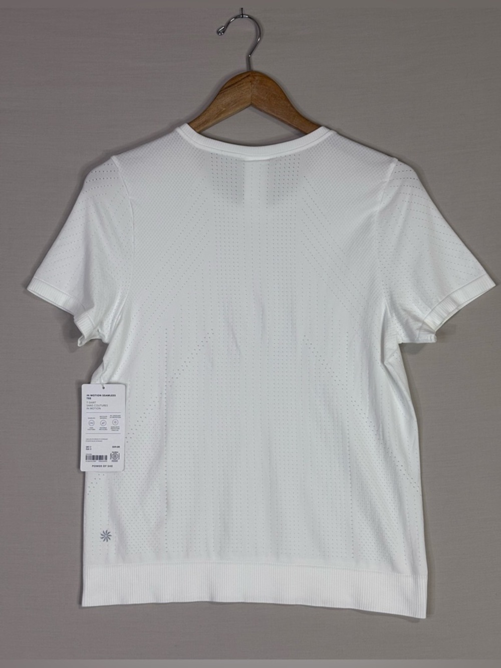 Athleta Seamless Performance Tee White NWT Breathable Athletic Top M - Picture 3 of 4